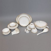 高档32头盛宴骨瓷餐具套装 厨房餐厅时尚餐具 高档餐具盘 碗碟套装 结婚送礼10001399