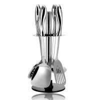 凌丰LINKFAIR 洛典304不锈钢厨具五件套锅铲漏勺煎铲汤勺支架包邮