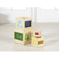 贝思德 颜色堆叠字母立方 木质玩具
