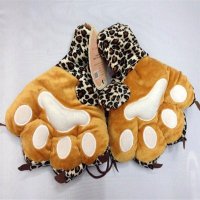 熊掌毛绒保暖手套