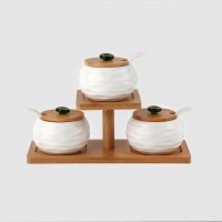 创意白釉陶瓷调味罐