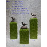 欧式风格陶瓷绿色鸟元素摆件家居装饰摆件