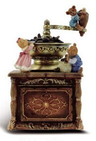 欧式复古树脂小熊咖啡机摆件家居装饰摆件