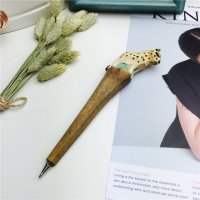 花豹 木制动物笔木雕笔