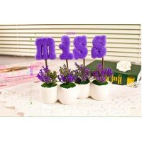 田园创意英文字母MISS迷你盆栽仿真植物家居装饰