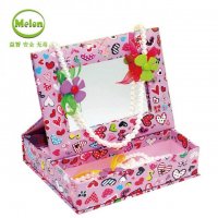 Melon儿童手工坊编制品 DIY粘贴创意玩具 串珠首饰 化妆盒 收纳盒