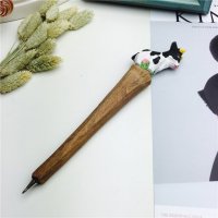 小奶牛 木制动物笔木雕笔