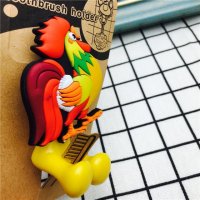 彩色公鸡 创意吸盘吸墙牙刷架