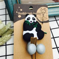 熊猫 创意吸盘吸墙牙刷架