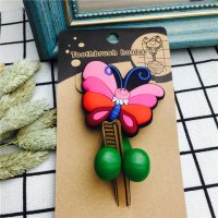 彩色蝴蝶 创意吸盘吸墙牙刷架