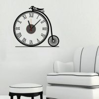 创意现代欧式车轮时钟贴画 圆形客厅挂钟