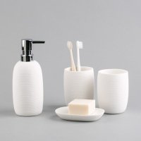 梭形拉丝球砂岩卫浴四件套