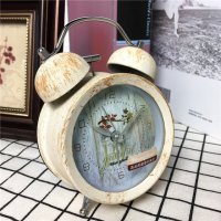 简约仿锈打铃钟闹钟 静音床头桌面个性创意时钟