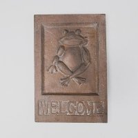 简约复古铸铁欢迎青蛙图案挂件家居装饰（下单备注颜色）