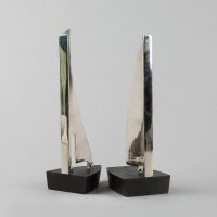 简约钛合金帆船造型摆件客厅餐厅装饰（不含税）