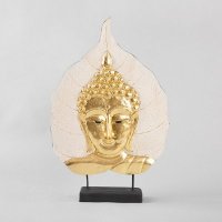 高档实木金箔佛头摆件宗教工艺品客厅书房装饰（不含税）