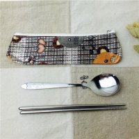不锈钢便携餐具筷勺套装筷子勺子叉子实用便携餐具