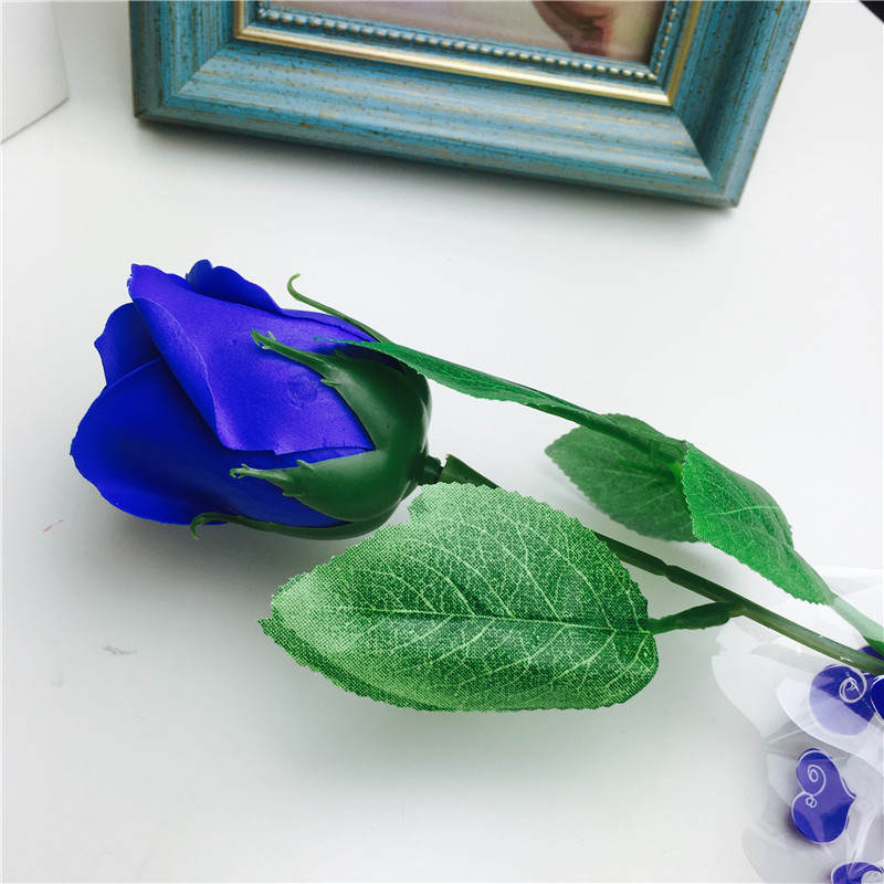 蓝色爆款玫瑰香皂花束礼盒康乃馨肥皂花批发情人节母亲节生日礼品厂家1