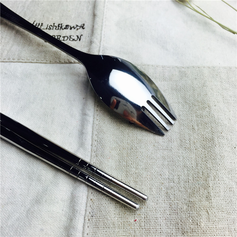 不锈钢便携餐具筷勺套装筷子勺子实用便携餐具2