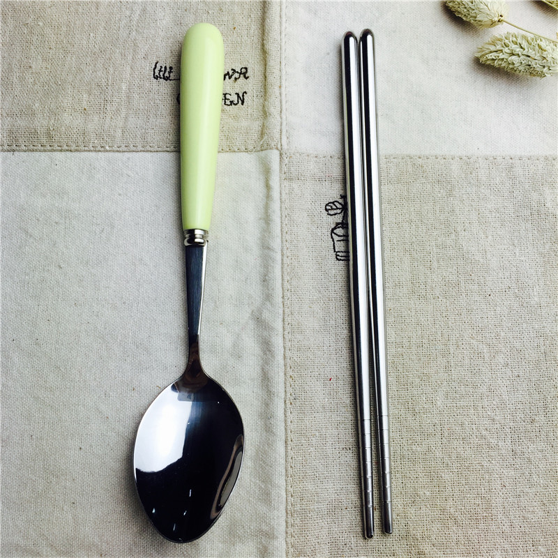 卡通不锈钢便携餐具筷勺套装筷子勺子实用便携儿童餐具4