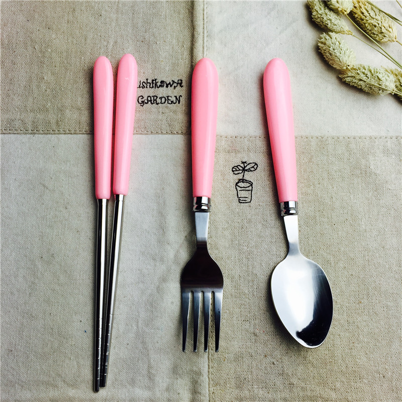 不锈钢便携餐具套装筷子勺子叉子实用便携餐具4