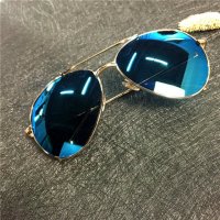 男女士太阳镜个性镜框 潮人多色大框镜时尚太阳眼镜装饰镜	蓝色	不锈钢