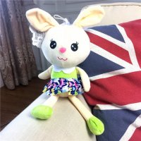 可爱毛绒玩具布娃娃送女友生儿童婚庆礼物 白色长耳兔 棉+涤纶