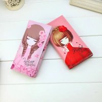 包邮 韩版花花姑娘女钱包印花零钱包手抓包学生钱包女士包袋零钱夹
