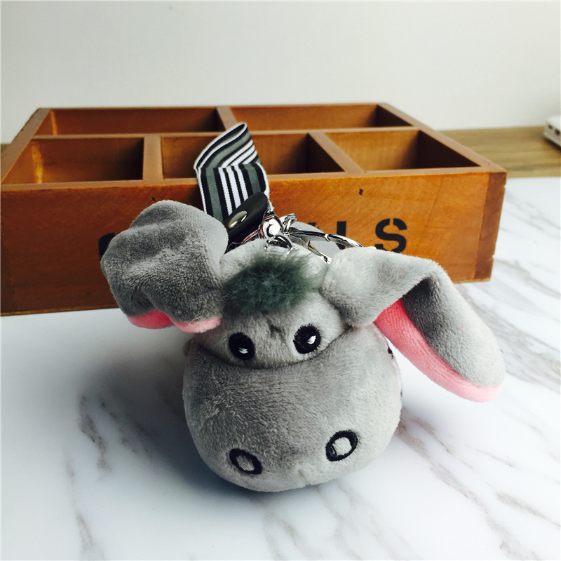 小毛驴龅牙驴公仔钥匙扣包包挂件挂饰	灰色	毛绒小饰品3