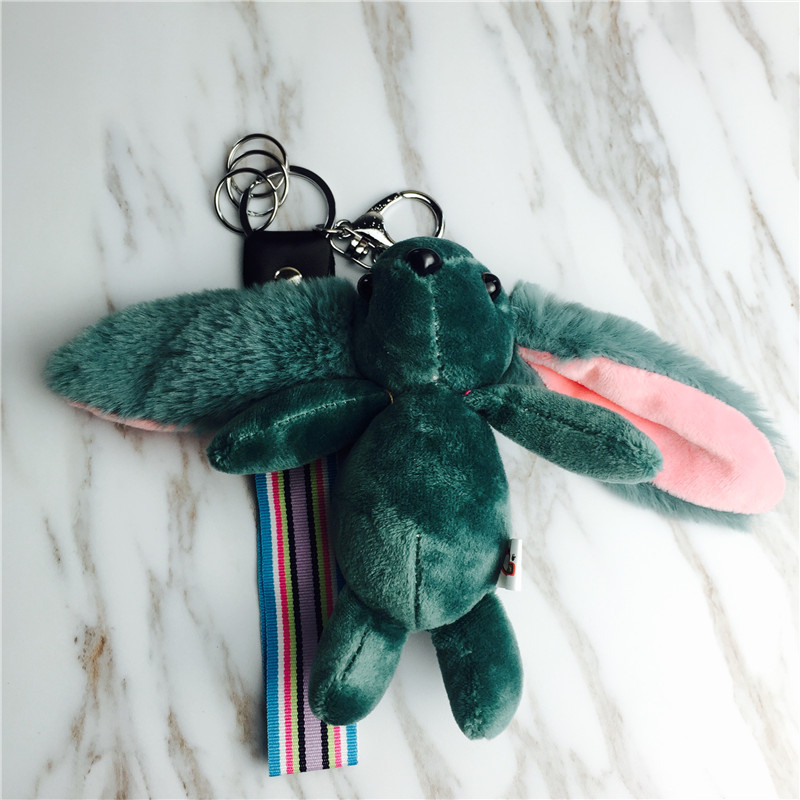 卡通大耳兔钥匙扣包包挂件挂饰 墨绿色	毛绒小饰品3