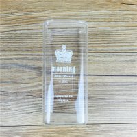 可爱方形透明玻璃杯子 清新印花水杯果汁酒杯