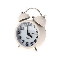 3.5寸金属打铃闹钟带夜灯金属烤漆双铃立体闹钟EW3501