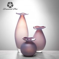 粉色 细口圆瓶	玻璃花盆花器时尚玻璃花瓶摆件