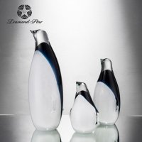 透明灰色 企鹅	玻璃时尚玻璃装饰摆件