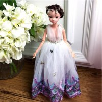 手工制作全身关节可以动婚纱娃娃（配礼盒支架防滑垫）五个一包装，清色装，可零售