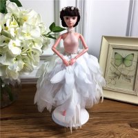 手工制作全身关节可以动婚纱娃娃（配礼盒支架防滑垫）五个一包装，清色装，可零售