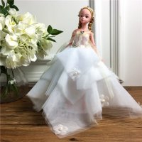 手工制作全身关节可以动婚纱娃娃（配礼盒支架防滑垫）五个一包装，清色装，可零售