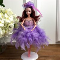手工制作全身关节可以动婚纱娃娃（配礼盒支架防滑垫）五个一包装，清色装，可零售