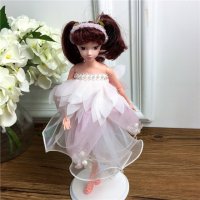 手工制作全身关节可以动婚纱娃娃（配礼盒支架防滑垫）五个一包装，清色装，可零售