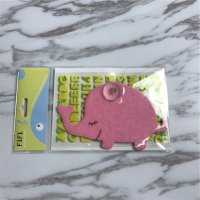 卡通动物留言吸盘贴大象 粉红色