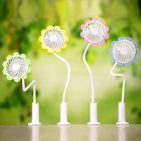 TN298迷你太阳花夹子小风扇随意弯曲可充电桌面床头静音USB