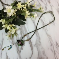 香水精油瓶项链装饰复古香薰琉璃吊坠朱砂胎毛挂件毛衣链饰品女