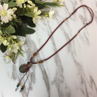 香水精油瓶项链装饰复古香薰琉璃吊坠朱砂胎毛挂件毛衣链饰品女