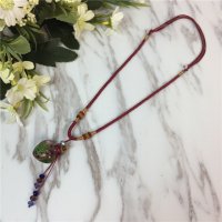 香水精油瓶项链装饰复古香薰琉璃吊坠朱砂胎毛挂件毛衣链饰品女