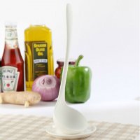 安雅麦香直立大汤勺 长柄环保小麦纤维勺子创意厨具耐高温厨房餐具带托汤勺