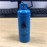 煤气瓶造型蓝色打火机 创意个性防风明火打火机创意礼物