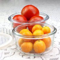 圆形钢化玻璃保鲜盒 微波炉饭盒 冷藏收纳碗 便当盒 保鲜碗