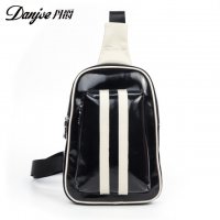 丹爵(DANJUE)韩版男士胸包牛皮挎包休闲单肩IPAD包单肩包男女运动休闲胸包8046