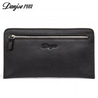 丹爵(DANJUE)新款男包 商务休闲手拿包头层牛皮男士手包时尚薄款钱包卡包 D8096