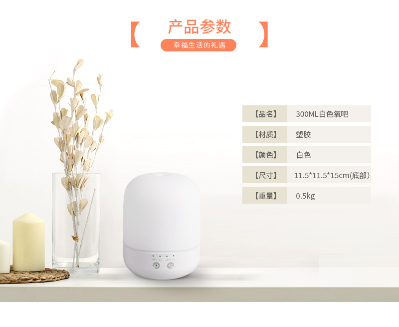 300ML白色氧吧加湿器3